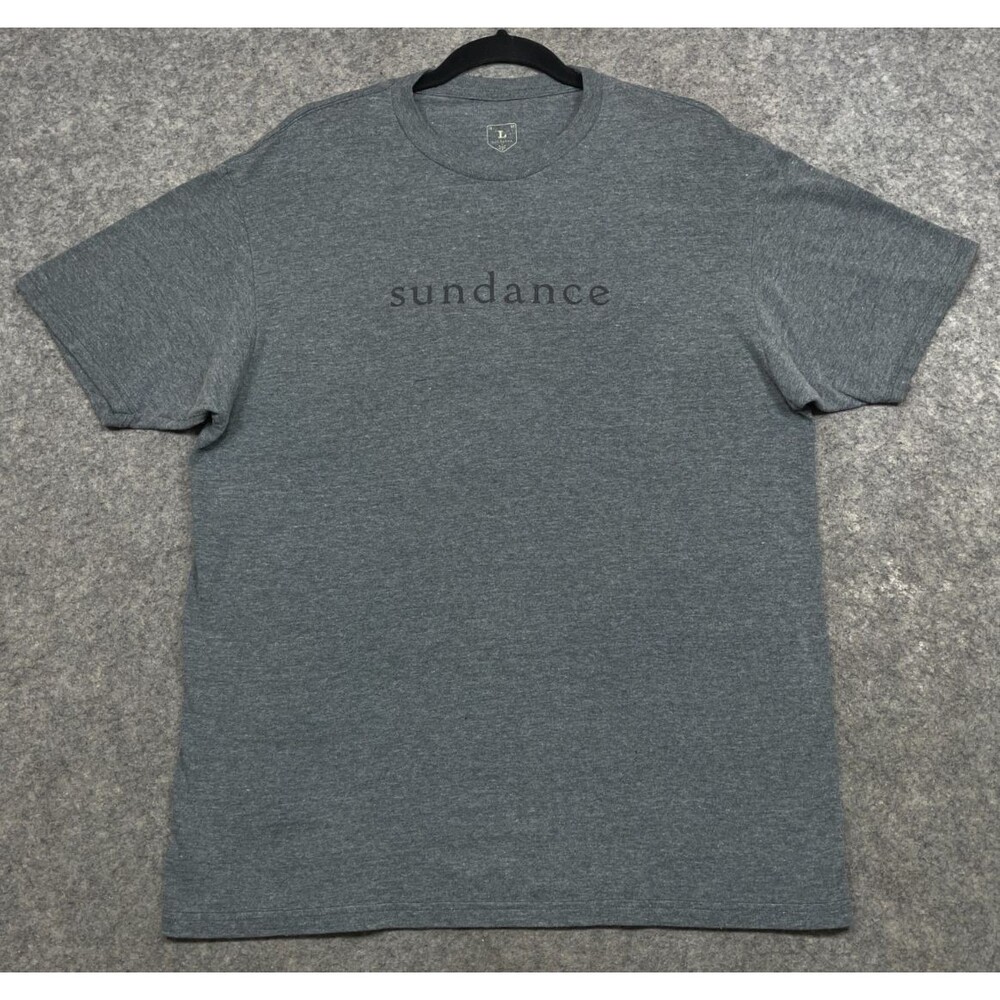 Sundance Film Festival T Shirt Mens L Gray Short Sleeve Spell Out Crewneck